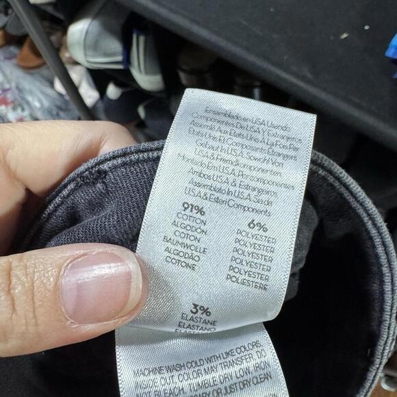 Mother jeans women’s 26 black stripe straight shaker prep fray denim designer - Picture 8 of 8